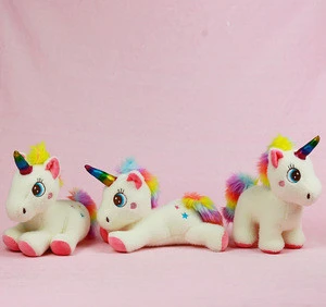 Unicorn Stuffed Animals Plush Toys with Rainbow Mane and Tail
