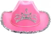 UNIQ Pink Bling Cowgirl Hat Novelty Child Pink Cowboy Hat with Blinking Tiara