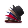 Unique Black Wool Felt Trilby Men Fedora Hat