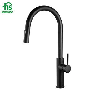 Unique Design Brass Pull Out Spray Gold Color Kitchen Faucet Hot&amp; Cold Water Tap