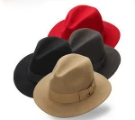 unisex 100% wool felt wide brim fedora hat wholesale