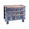 URBAN INDUSTRIAL HOTEL KITCHEN TROLLEY ON WHEELS , INDUSTRIAL TROLLEY WITH DRAWERS