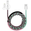 Urizons New Handmade Rope 3 in 1 USB Data Cable for iphone Micro Type-C Mobile Phone Rope Cord Colorful 2.0A Charger Cable SEDEX