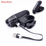 USB Rechargeable Bike Light Super Bright Front Light and LED Bike Tail Light Set Splash-proof and Easy to Install & Remove