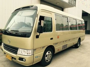 Used japan Toyta coaster bus for sale diesel engine left hand drive mini school bus city bus