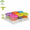 Vacuum Airtight Glass Square Cube Baby Food Storage Container Set with Tray for Baby Milk Puree