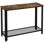 Vintage Hallway Sofa Table Living Room Furniture Console Table with Storage Mesh Shelf
