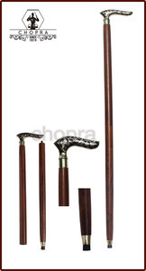 Walking Stick Wooden &amp; Antique-Handicrafts Handle Brass Solid Walking Cane