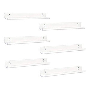 Wall-Mount Clear Acrylic Bookstore Home Organizer Rack Easy-Assembled CD Acrylic Display Holder