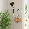 Wall Mounted Entryway Coat Hat Rack with 4 Hooks Bedroom Hanging Storage Organizer Stand