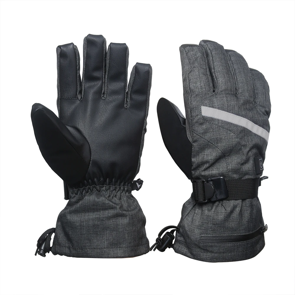 Waterproof Electric Heated Ski Gloves with Rechargeable Battery Temperature Control