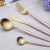 Import Wedding Flatware Dinner Fork Knife Spoon Gold Silver Cutlery With White Handle from China