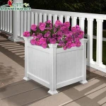 white rectangle large outdoor plastic planter boxes,square vegetable PVC garden raised planter box