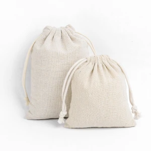 White Sack Bag Cotton Cloth Bag Rice Tea Drawstring Bunch Pocket Eco Friendly Organic Small Cotton Drawstring Bag Clothes