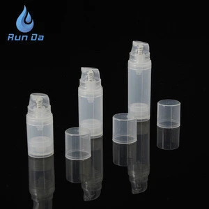White transparent fancy 5 10 15ml pp plastic empty airless pump bottle
