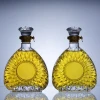 wholesale 500ml ice flowers XO brandy glass wine bottle with glass cap
