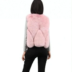 Wholesale Classic Style Fashion Women Faux Fur Waist Vest Short Vest