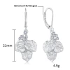 Wholesale custom jewelry leaf shape 925 silver earring drop moissanite earrings for women