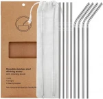 Wholesale Custom Logo 304 Stainless Steel Metal Straws Reusable Drinking Straws