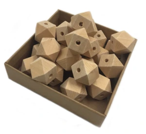 Wholesale Eco-friendly Natural Wooden Octagonal Beads For teether Toys High Quality DIY Necklace Components