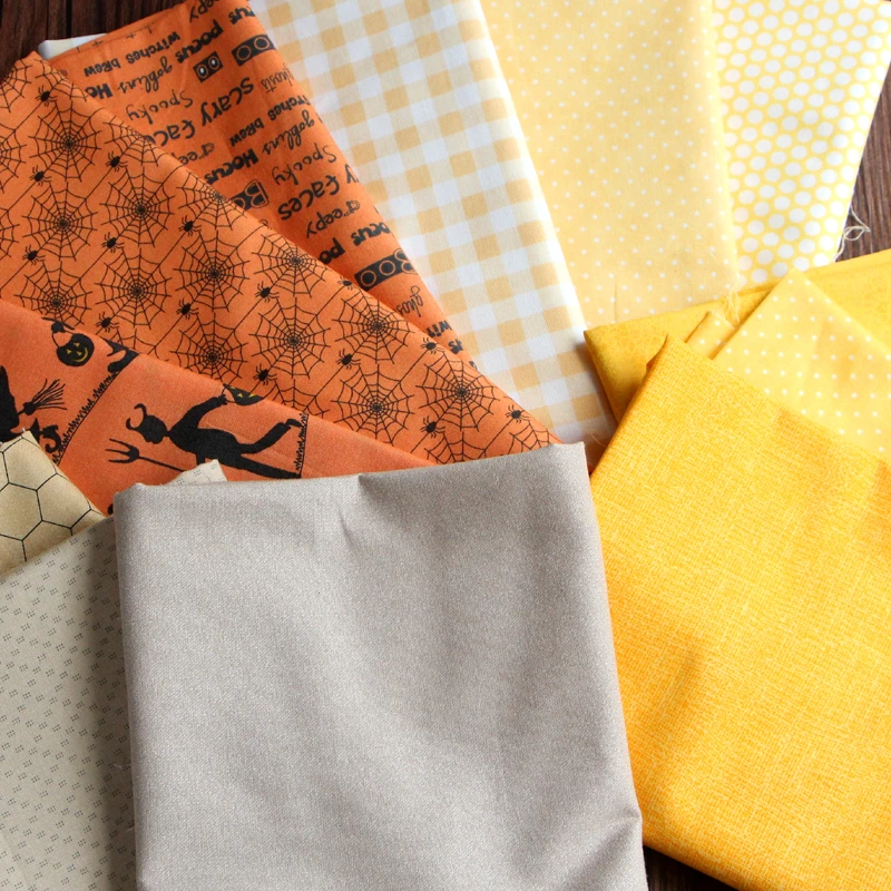 Wholesale Factory Stock Custom Print Plain Colors Cotton Linen Fabrics DIY Woven Twill Patchwork Fabric