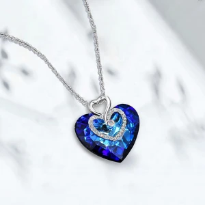 Wholesale Fancy Ladies Jewelries Crystal Pendant With CZ Heart Necklace Jewelry
