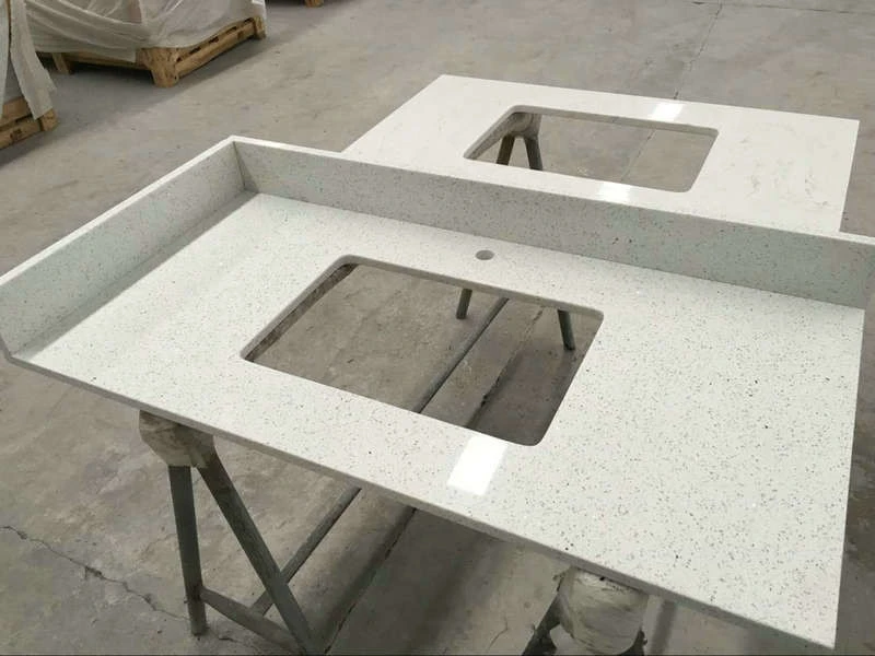 Wholesale In China white mirror fleck quartz stone countertop