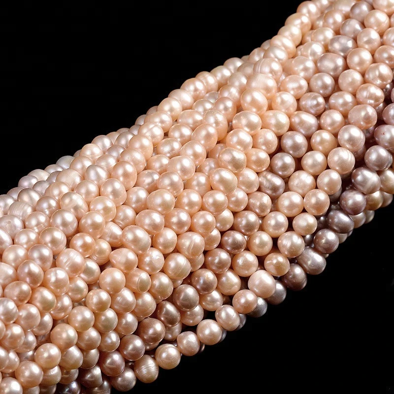 Wholesale Jewelry 6-7mm Cultured Fresh Water Pearls Potato Shaped Pearl Beads