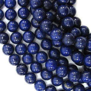 Wholesale loose gemstone beads natural blue round lapis lazuli beads