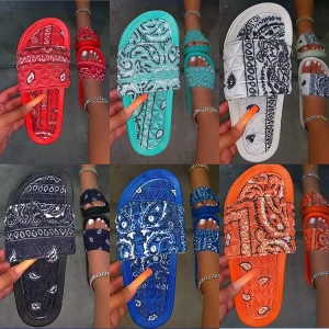 Wholesale new styles women summer  bandana slippers house shoes slippers for women