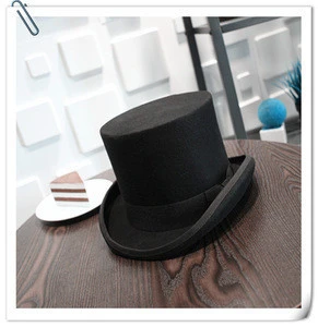 Wholesale Party Hats Charm Top Black Hat Wool Top Hat For Men