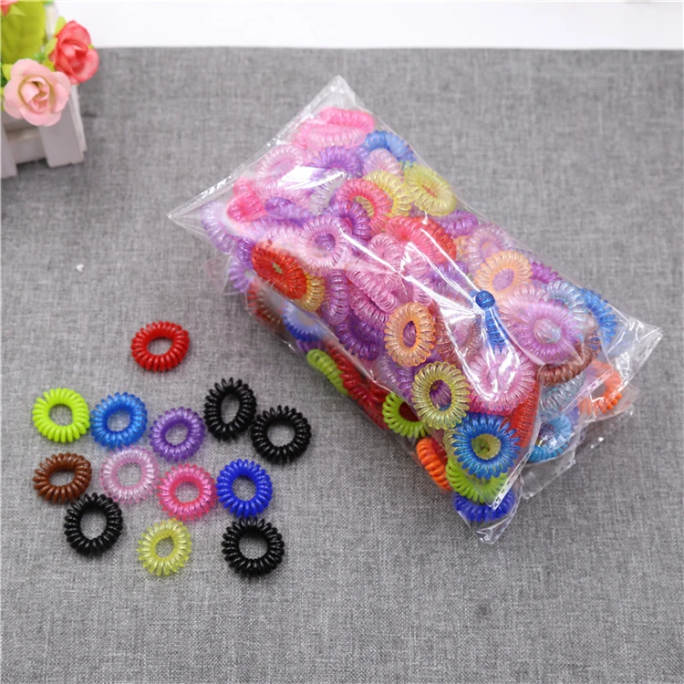Wholesale Promotional Mix Colors Telephone Line Elastic Hair Band Candy Color Women Hair Accessories