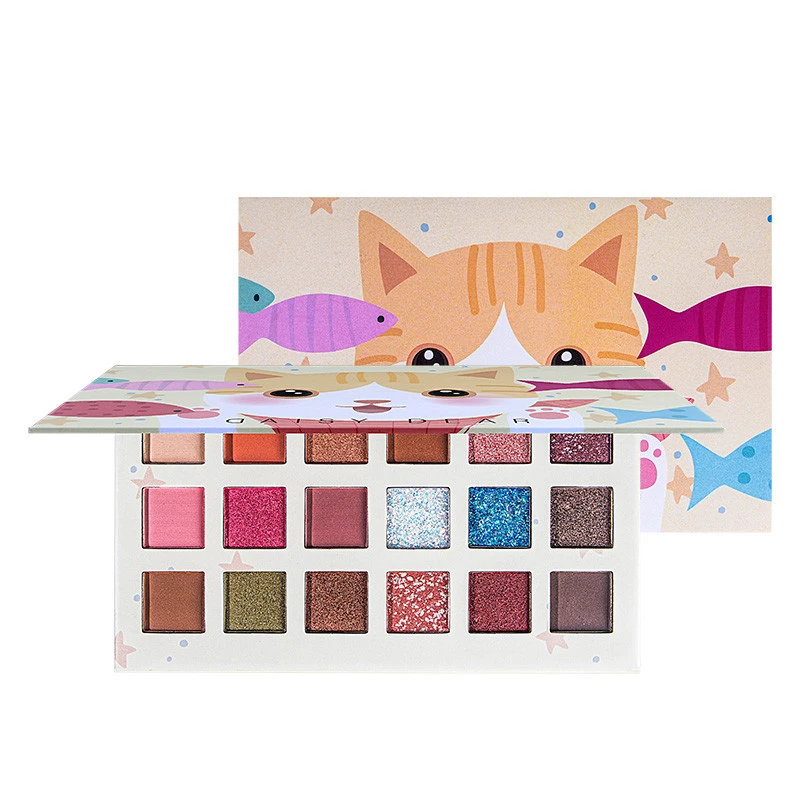 Wholesale quality curious cat 18 colors pallet kit make up pallets eye shadow