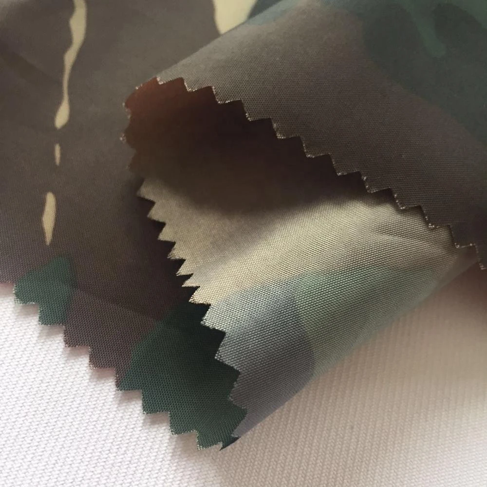 Wholesale RTS tela barata Camouflage printed Waterproof plain 210T 59gsm 63D 100% polyester taffeta fabric