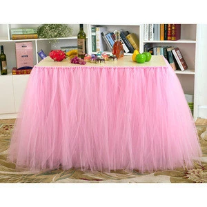 Wholesale wedding party decoration table skirt table skirting designs tulle banquet table skirt