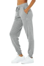 winter thermal stretch 2ply 100% pure cashmere wool jogger knitted sweat pants sweatpants for women ladies
