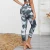 Women Camouflage Print Front Zipper Polyester Yoga Bra Leggings Set Workout Yoga Suit Apparel