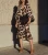 Import Women casual leopard print v-neck collar dress worsted polyester evening dresses from China