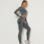 Women High waisted tight workout active apparel athletic wear custom women clothing leggings fitness seamless yoga set