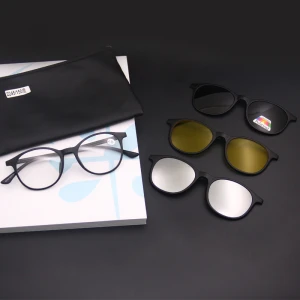 Women men night vision glasses driving 3 in 1 magnetic clip on sunglasses reading optical frames