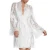 Import Women White Lace Mesh Robes Short Style Lace Nightwear Long Sleeve Bridesmaid Wedding Mesh Robes from China