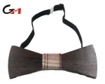 Wooden Bow Tie Solid Designed Walnut Wood Fully Adjustable Neckwear wedding party Bow Tie in gift box
