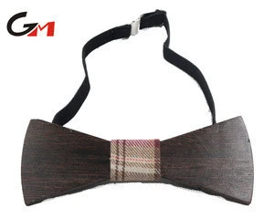Wooden Bow Tie Solid Designed Walnut Wood Fully Adjustable Neckwear wedding party Bow Tie in gift box