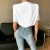 Import Y-2503 Ctc Short-Sleeved T-Shirt With Shoulder Pads Simple Cool Silky Loose Elegant Beautiful Versatile And Comfortable Autumn from China