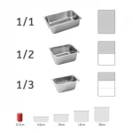 YITIAN Commercial 201 314 Stainless Steel Pan Rectangle Container Size Buffet Ice Cream Gn Pan Trays With Llid