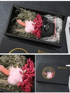 YWMY014 RDT Wholesale Valentines Day Birthday Gift Forever Love Dried Flower with Rabbit Doll for Home Living Room Decoration