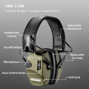 ZH EM026 Comfortable Ear Cushions Electronic Tactical Portable Earmuff