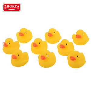 Zhorya bath toy soft vinyl rubber mini squeaky plastic yellow duck