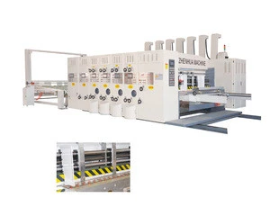 ZHSYKM-H Best Quality Corrugated Carton Box Multicolor Automatic Flexo Printing Slotting and Die Cutting Machine