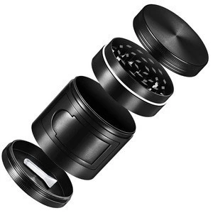 Zinc Alloy Herb Grinder with Side Open, 2.5 inch (63mm), 4 Piece